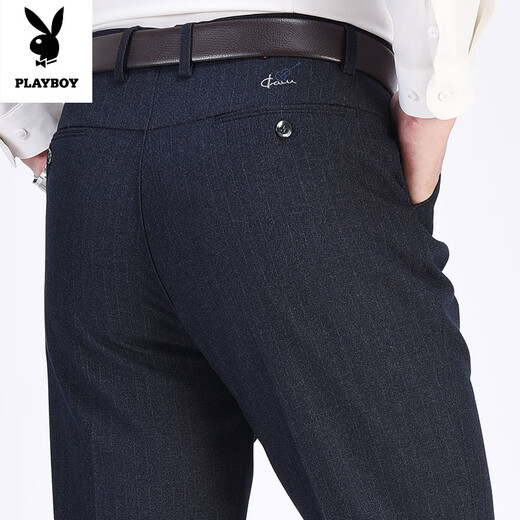 
Playboy (PLAYBOY) Spring and Autumn and Winter Thick Middle-aged Casual Pants Men's Pants Middle-aged and Elderly High-waist Loose Straight-Piece Father's Trousers Adding Fleece 16851 Thickened 28 (2.16 feet waist circumference) 80-89Jin[Jin equals 0.5 kg]