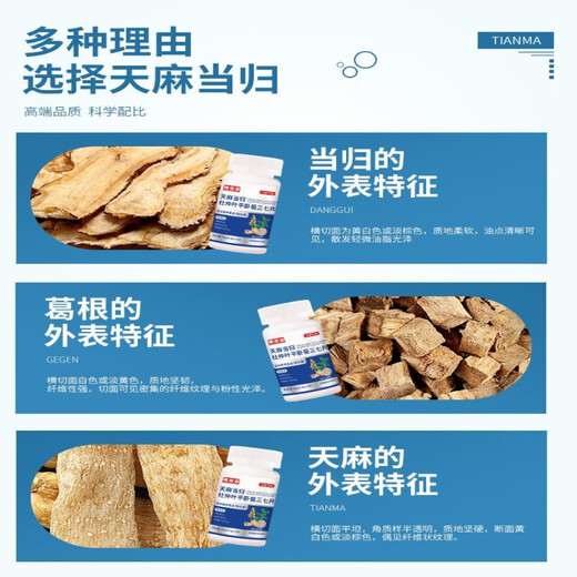 善潍森天麻当归杜仲叶平卧菊三七片维葛根西红花片中老年关节吸收 1瓶【60片】体验装