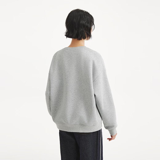 Hot Air Jacke für Frauen 2025 Herbst Neues Frauen -Retro -Muster lässig und vielseitig amerikanischer Retro Sweatshirt 09 Gray S