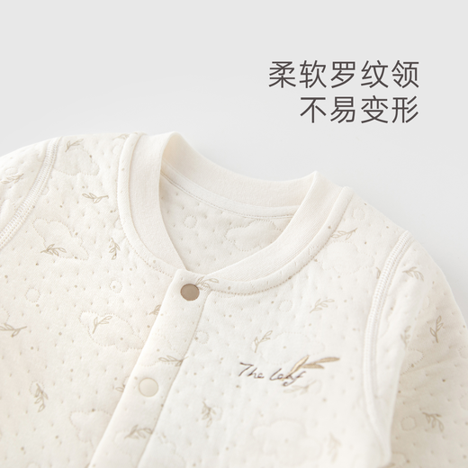 Guiqi Xiong Autumn and Winter Baby Home Silk Cotton One-piece Clothes for Male and Female Babies Cute Warm Clothes and Climbing Clothes