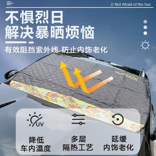 芒芒适用汽车遮阳前挡防晒隔热遮阳挡板遮光帘档车内挡风玻璃罩遮 加厚镭射前挡14070CMSUV用