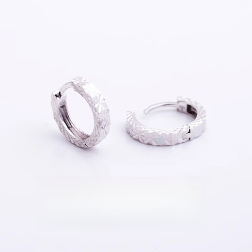 Nilan Fat Dong Lai same style men's platinum earrings PT950 earrings platinum diamond earrings plain ring for men and women, platinum about 2.7 grams, a pair of scheduled inner diameter 9.5