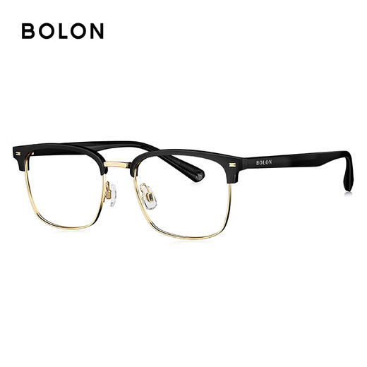 Bolon Tyrannosaurus Brille Myopia Gläses Rahmen Business Eyebrow Rahmen optischer Rahmen, der vielseitig für Männer und Frauen BJ6172 B12 Golden Gloss Black Rahmen + Yishi Road 1.67A4 (empfohlen innerhalb von 800 Grad)