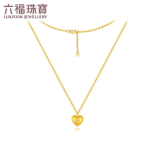Luk Fu Schmuck Seide Gold Fuß Gold Love Gold Halskette Frauen herzgeformte Kette Price L07TBGN0026 ca. 4,85 Gramm