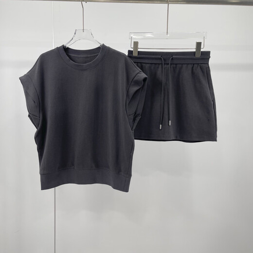 Viainos Mall mismo estilo que Ainos mismo 2025 Summer Nuevo Producto Shorts Shorts Traje para mujeres 9215 Smoke Gray XL