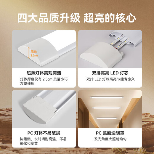 NVC LED strip lamp bracket lamp LED office warehouse factory 0.6 meters 24 watt white light/6500K