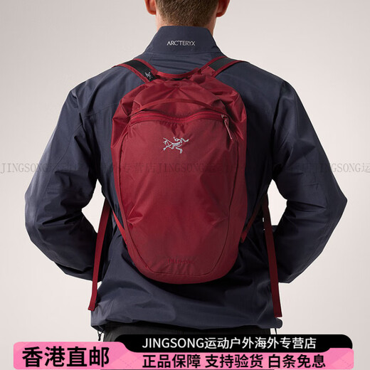 始祖鸟（ARC'TERYX）品牌标识拉链开合书包背包双肩包男女情侣款波尔多红时尚潮流百搭 波尔多红