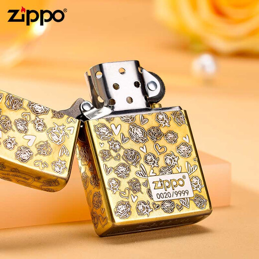 
ZIPPO Zhibao lighter zpoo windproof zoop lighter Jingdian 99 roses (stand-alone oil-free) DY9902DK