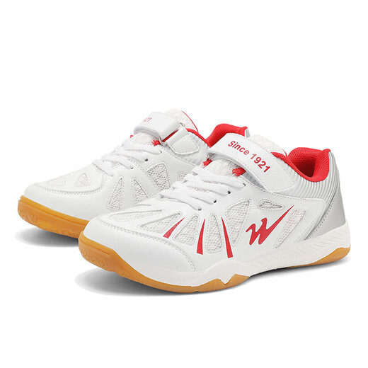 
Double Star Badminton Shoes Children's 6-13-year-old boys and girls professional summer breathable competition sports shoes for youth table tennis shoes white red 31