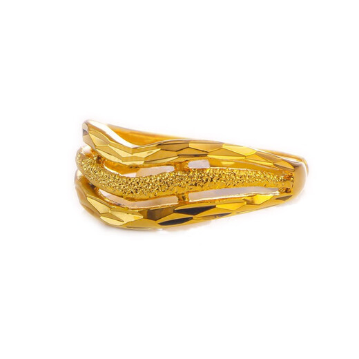 OEMG old Phoenix gold store new Japanese and Korean water ripple gold-plated imitation gold ring wedding fake three gold ring adjustable A ring (adjustable)