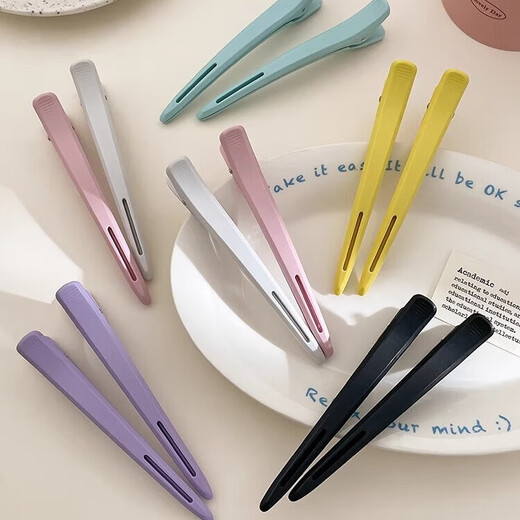 Hairstylist special hairdressing duckbill clip forehead side bangs partition hair clip seamless broken hair clip hair accessories hair clip special for face wash and makeup #black 3 pieces