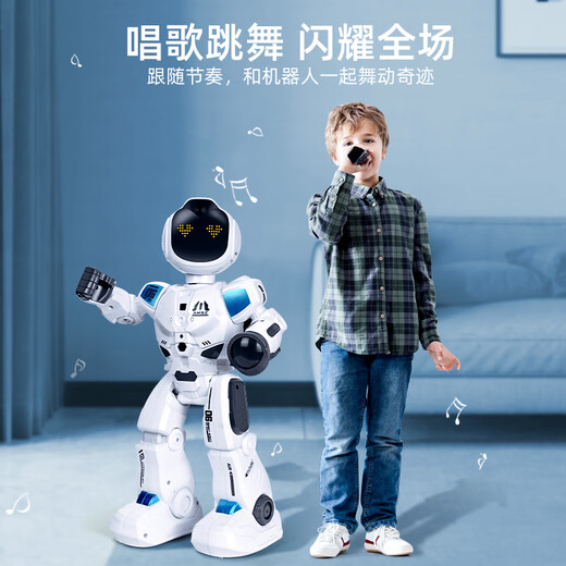 图图2025新款遥控机器人儿童跳舞智能电动早教玩具小女孩男孩生日礼物 K19跟随服务机器人-红色高端成 官方标配