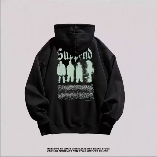 American pure cotton hooded sweatshirt for men in autumn and winter, loose heavyweight velvet thickened autumn and winter oversize jacket trendy brand gray 3201 velvet L 100-120Jin Jin equals 0.5 kg