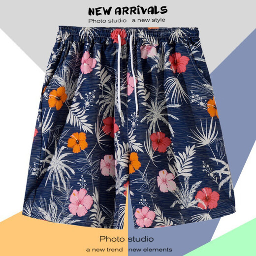 ConNORTON travel loose large size trendy beach pants men's quick-drying five-point casual pants Sanya island vacation shorts South T6626 pants M