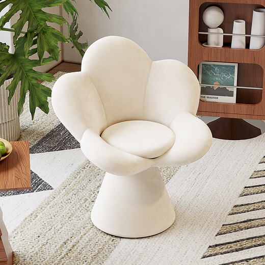Hongsen Makeup Stool Bedroom Dressing Stool Modern Simple Small Apartment Dressing Table Chair Italian Light Luxury High-end Manicure Stool White Petal Makeup Chair