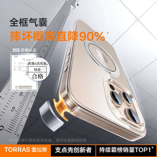 图拉斯【新相机按键】O1S适用苹果16promax手机壳iphone16promax保护套15 14pro支架磁吸防摔磨砂支点壳 全透明 iPhone16ProMax