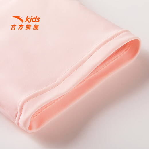 Anta children's swimsuit for girls and boys one-piece swimsuit 2025 summer new style fresh and sweet antibacterial and anti-chlorine sunscreen swimming skirt navy/pink-1 140