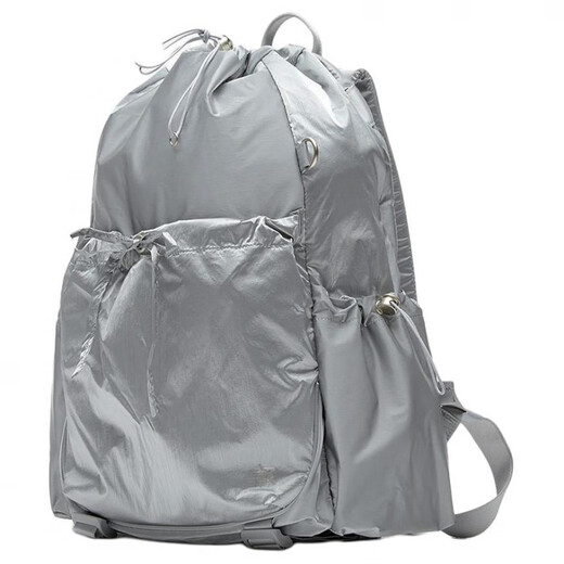 Neues Gleichgewicht modischer, vielseitiger tragbarer Nylon -Rucksack für Männer und Frauen, Paare, Silber, Silber