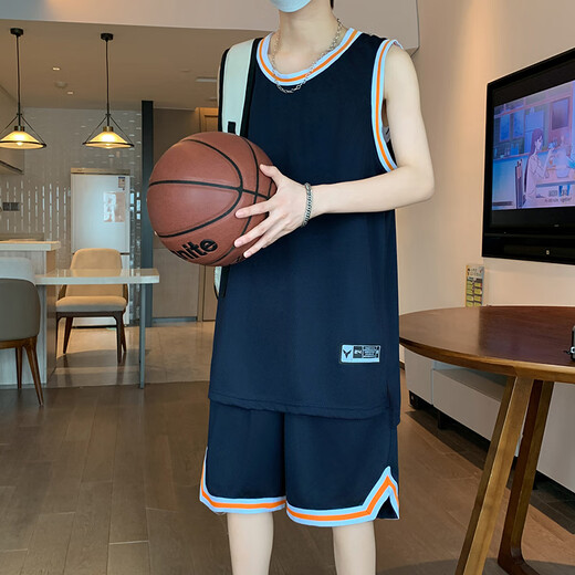 Traje de baloncesto Summer Men Summer de alta gama de alta gama de gama rápida Jersey Jersey Uniforme Sports Entrenador Estudiantador Equipo de competencia UNIFORTE 9902 Negro S [70Jin [Jin equivale a 0.5 kg] -80Jin [Jin equivale a 0.5 kg] Tamaño promedio