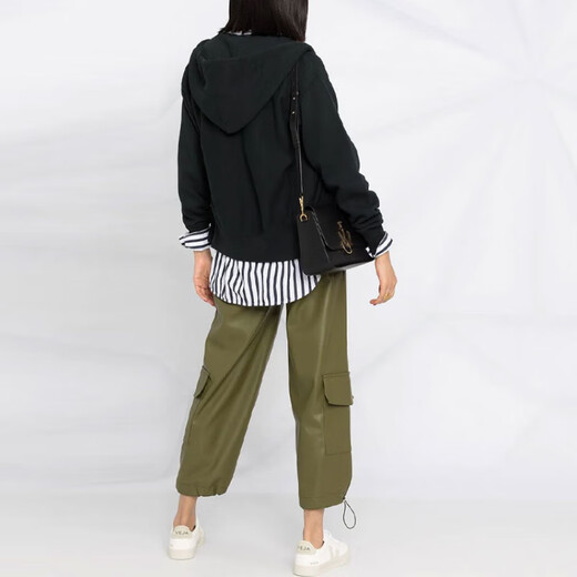 拉夫劳伦（Ralph Lauren）Logo刺绣拉链连帽卫衣外套女款黑色 黑色 XS