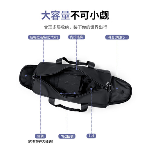 POLO手提旅行包大容量轻便行李袋男士运动健身包短途商务出差行李包