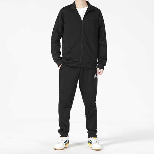 阿迪达斯 （adidas）男子秋冬运动套装 健身训练舒适透气立领夹克外套跑步休闲长裤 H46101+GK9226/简约时尚 L