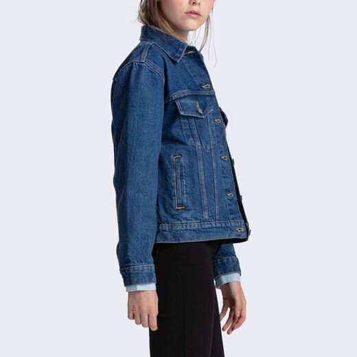 李维斯（Levi's）简约翻领长袖牛仔外套 女款 蓝色 蓝色 XS