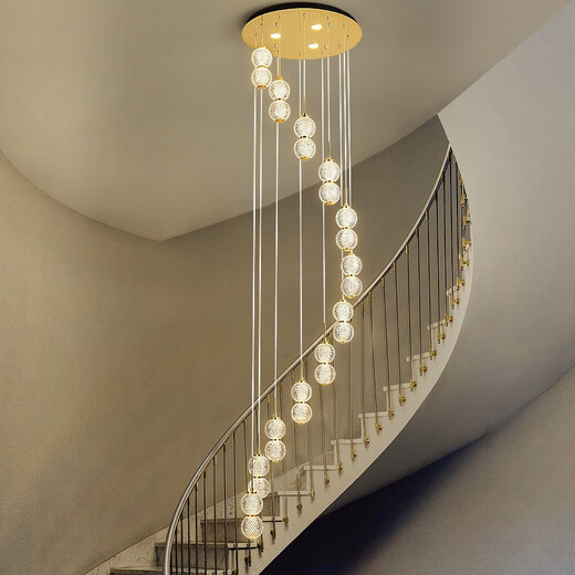 OPP-Beleuchtung (Opple) 2025 Neue moderne einfache Villa Duplex-Gebäude hohles Spiralhaus Langes Kronleuchter kreativer minimalistischer Loft 9276-Durchmesser 800-20 Kopfhöhe 3600 mm-three