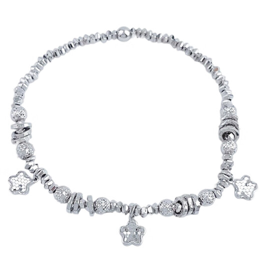 Laomiao pt950 platinum fish scale lucky five-petal flower tassel entwined bracelet adjustable women's birthday gift for girlfriend, about 11.6g