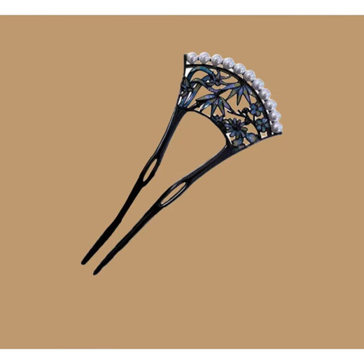 Painted hairpin hairpin new retro design pearl hairpin hairpin new Chinese style hairpin on the back of the head 3# glazed U-shaped hairpin