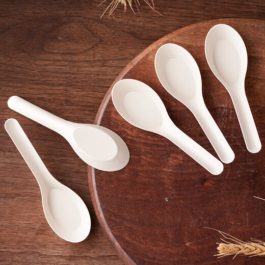 MAXCOOK Disposable Spoon Tableware Biodegradable Corn Starch Based Tableware Set Soup Spoon 50 Pieces MCPJ8353