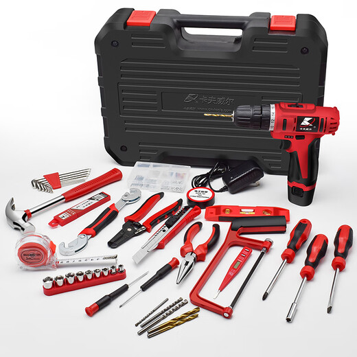 Kraftwell charging electric drill household electric screwdriver rechargeable lithium battery repair hand drill set tool 112 piece 12V lithium battery set P3092A