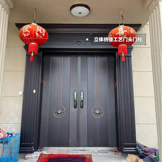 铸铝门别墅大门双开门农村乡村对开门家用自建房子母铜进户入户门 无卡单面精雕 3880/平方