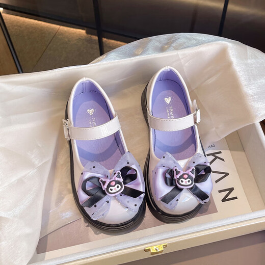 Ciyu (ciyu) girls leather shoes cartoon bow children's princess shoes 2025 new style soft sole western style single shoes girls library xd-337 black 30 / inner length 18.3cm