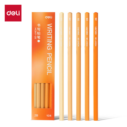 Deli 10-pack 2b Hexagonal Pole écrite crayon graphite Log crayon examen art sketch sketch écrivant crayon cadeau d'étudiant d'étudiant cadeau hc847-2b