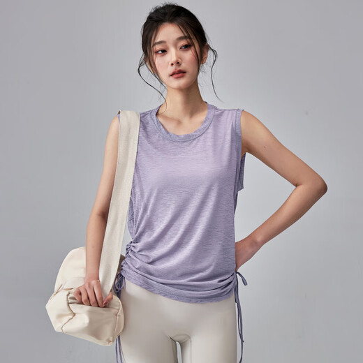 Zailu Fitness Girl Thin Yoga Clothes Loose Sleeveless Pilates Training Top Summer Quick-Drying Sports Vest Purple Gray M M