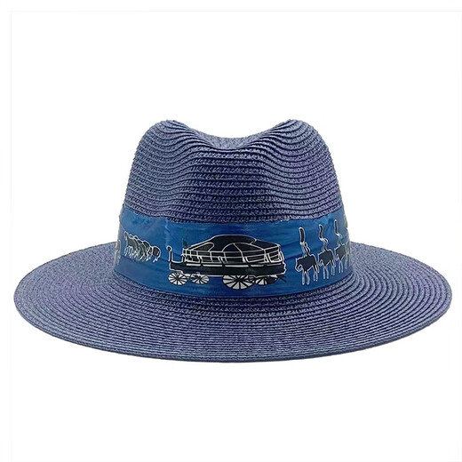 Gisailen Mongolian hat, straw hat, new men's and women's travel jazz sun hat, Mongolian ethnic wedding, beige M (56-58cm)