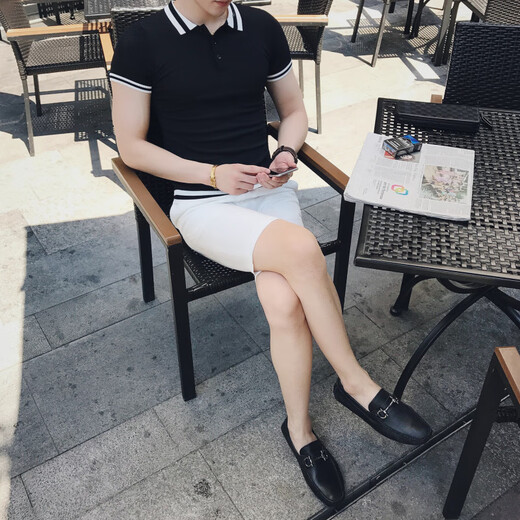 LA海澜之家同款2025夏季polo衫男短袖t恤翻领潮流保罗修身韩版针织 9758绿色 L