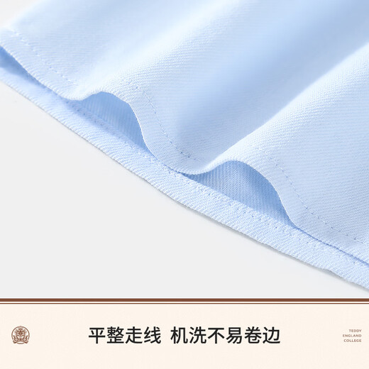 Classic Teddy classic Teddy girls' shirt children's long-sleeved shirt children's clothing spring pure cotton all-match top light blue 110