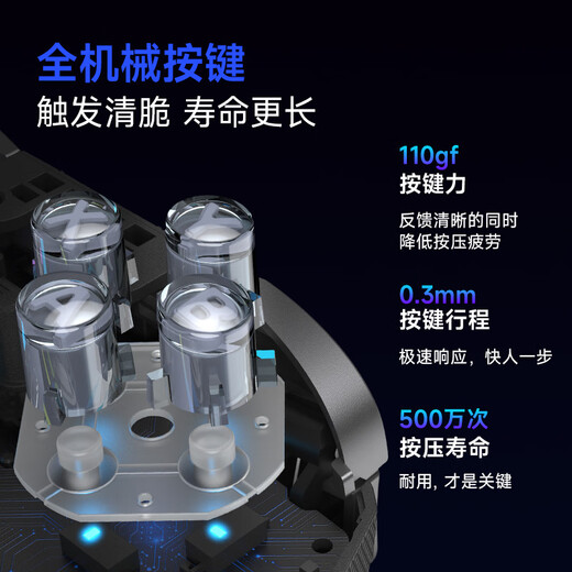 EasySMX Meteor D10 Wireless Game Controller Double Cut Trigger Switch Bluetooth TMR Joystick FPS Game PC Android Apple Mobile Game Mobile Computer Steam Dual Shadow Wonderland Fog Hidden Black Standard Base + Rocker Cap + Storage Bag