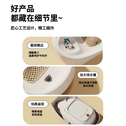 奔麦婴儿洗澡盆浴盆宝宝沐浴盆儿童洗澡桶可坐可躺家用新生儿洗澡用品 【＋电动花洒】欧碧绿