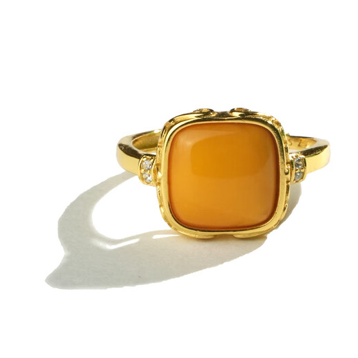 Qingcheng Mountain natural Russian beeswax open ring, adjustable old beeswax ring ring, white flower pendant, light luxury and elegant women's gift, 2 grams, sugar cube old beeswax ring, has been fragrant, open ring ring circumference is adjustable