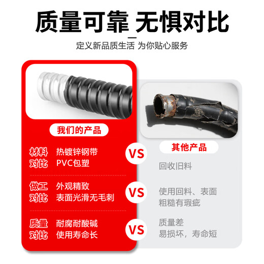 Andatong plastic coated metal hose corrugated pipe line pipe wire and cable protection pipe threading casing air conditioning line hose national standard inner diameter 20mm-10 meters