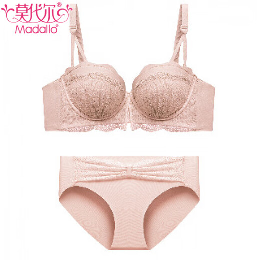 Modal sexy lace underwear for women with small breasts gathered to make them look big without steel ring adjustment half cup pure desire bra set milk white suit 70A AB cup