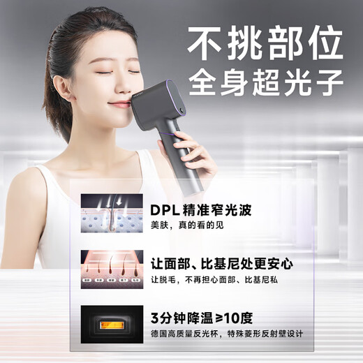 Seayeo Sapphire Ice-Mensing Hairship Инструмент для удаления волос для мужчин и женщин подмышкам, лицом и губам.