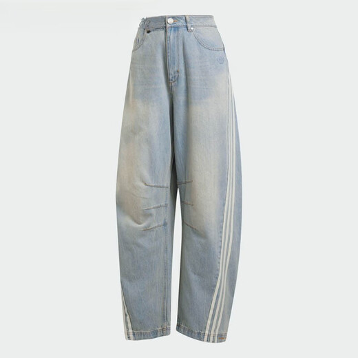 Pantalones para mujeres Adidas Clover 2025 Spring Nuevo producto de ancho de ancho de ancho de nivel ancho Pantalones de escimitación JX9212 JX9214 Dark Blue_gradial 27