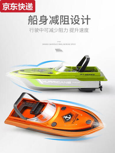 奇立彩迷你遥控游轮赛艇儿童水上遥控玩具船模型高速快艇赛艇2.4g充电船 绿色-2.4G遥控赛艇闲牛款 2节7号电池+螺丝刀+充电头