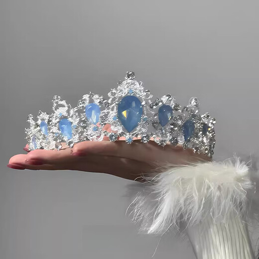 Princess Birthday Crown Feminine Light Luxury Celebrity Style Hair Accessory Dress Crown Bridal Head Pink Rose Gold Crown