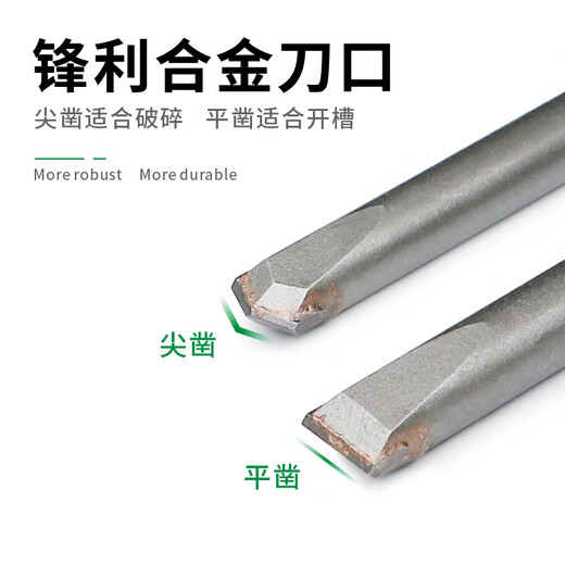 Fang Dawang alloy tip flat chisel shovel wall king square handle electric hammer drill bit concrete cement corner wiring slotting 12 square handle alloy flat chisel 14*150
