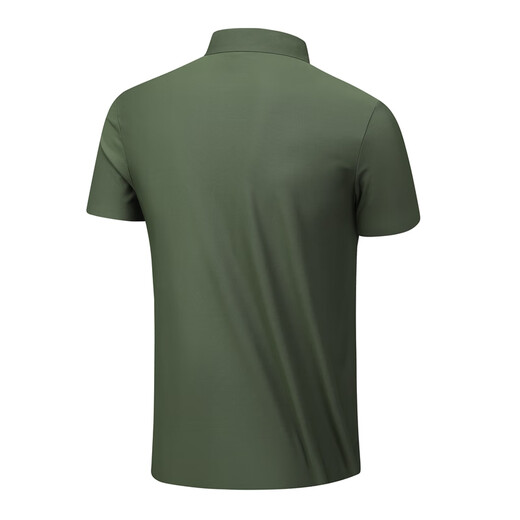 
Kaileshi Mint Men's Short Sleeve POLO Shirt Summer Moisturizing Quick Dry Ice Silk Thin Outdoor Leisure Sports T-shirt 12358 Military Green 2XL (168-180cm/150-165Jin[Jin equals 0.5 kg])